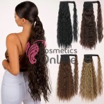 Extensie de par coada ondulata cu clema si arici 55cm cod Q19F2761355 Blond Deschis cu Blond Auriu